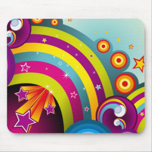 Alfombrilla De Ratón Mousepad azul y púrpura del arco iris trippy