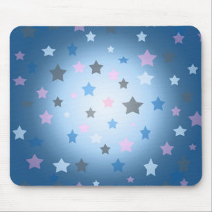 Alfombrilla De Ratón Mousepad azul y rosado del modelo de estrellas