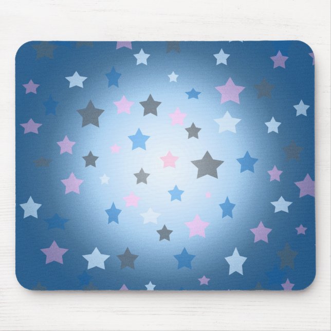 Alfombrilla De Ratón Mousepad azul y rosado del modelo de estrellas (Frente)