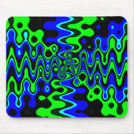 Alfombrilla De Ratón Mousepad azul y verde psicodélico