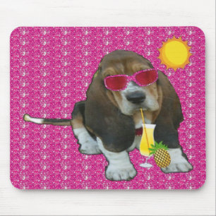 Alfombrilla De Ratón Mousepad Baby Basset Hound Summer Time