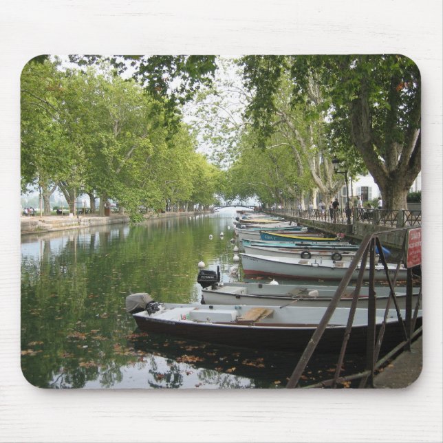 Alfombrilla De Ratón Mousepad: Barcos, canal, lago Annecy, Francia (Frente)