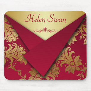 Alfombrilla De Ratón Mousepad barroco rojo y dorado