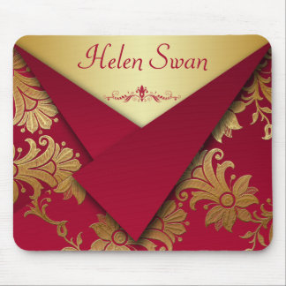 Alfombrilla De Ratón Mousepad barroco rojo y dorado