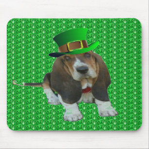 Alfombrilla De Ratón Mousepad Basset Hound Happy St. Patrick