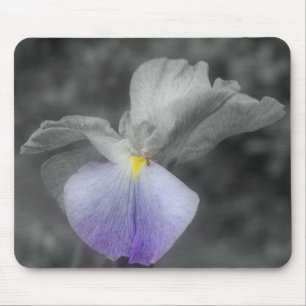 Alfombrilla De Ratón Mousepad blanco negro de flores Iris japonesas