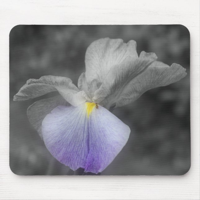 Alfombrilla De Ratón Mousepad blanco negro de flores Iris japonesas (Frente)