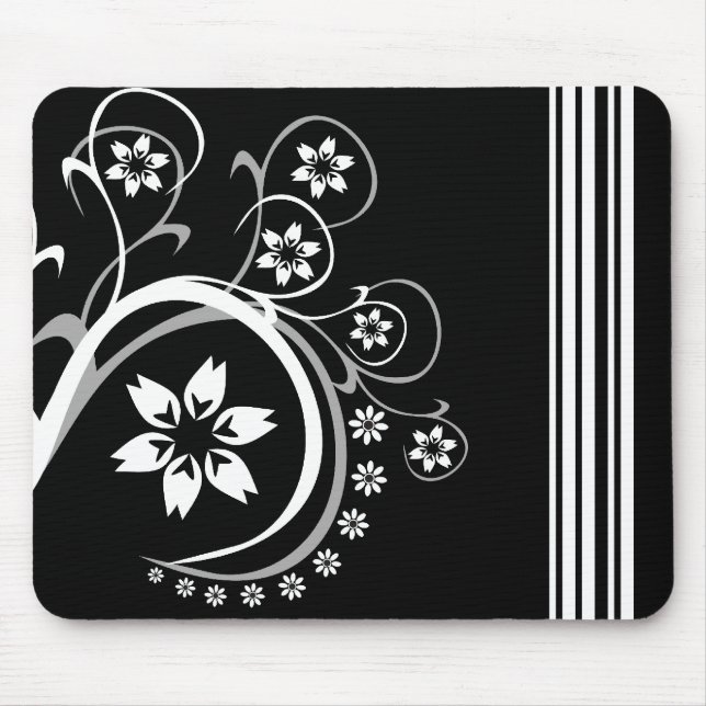 Alfombrilla De Ratón Mousepad Blanco Y Negro (Frente)