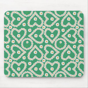 Alfombrilla De Ratón Mousepad bonito: Cadenas de margarita en verde