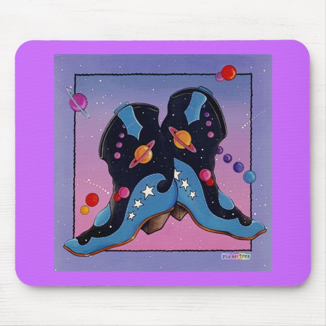 Alfombrilla De Ratón Mousepad - Boots Cowboy de medianoche (Frente)