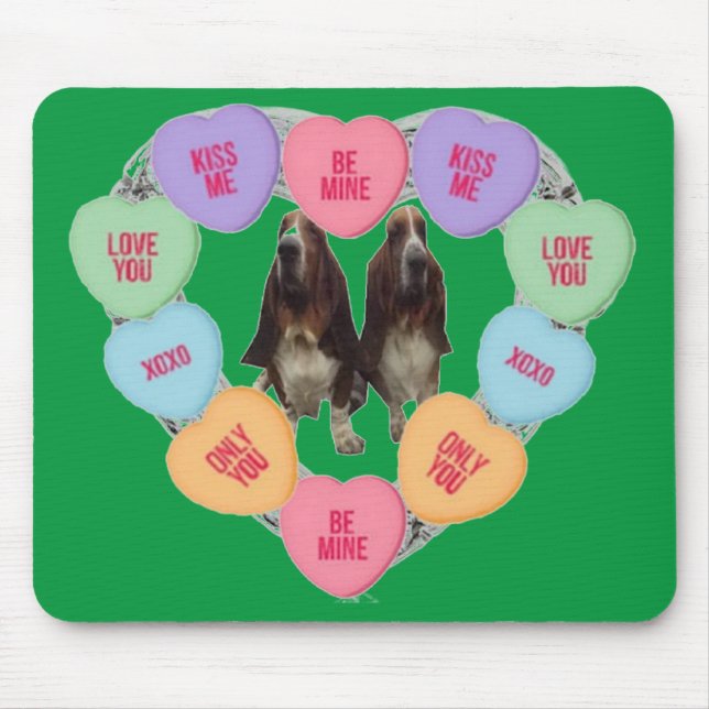 Alfombrilla De Ratón Mousepad Candy Amor Corazones Con Bactivos (Frente)