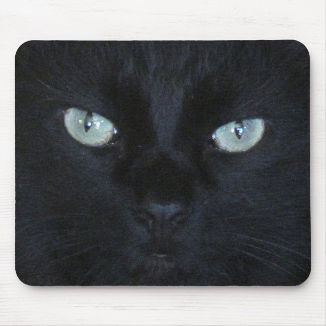 Alfombrilla De Ratón Mousepad - Cara de gato negro (Frente)