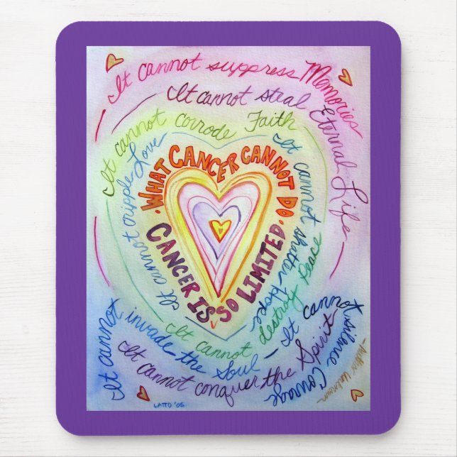 Alfombrilla De Ratón Mousepad cardíaco con cáncer de arcoiris (Frente)