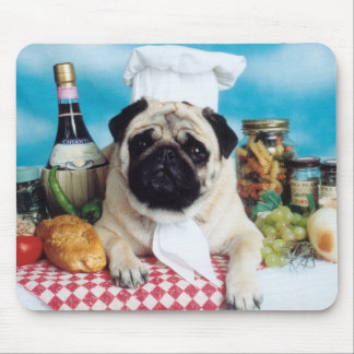 Alfombrilla De Ratón Mousepad, Chef de Pug Dog