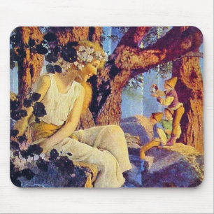 Alfombrilla De Ratón Mousepad: Chica con Elves - por Maxfield Parrish