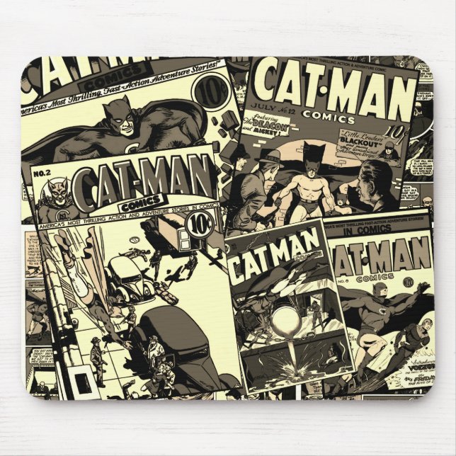 Alfombrilla De Ratón Mousepad clásico de historietas CAT-MAN (Frente)