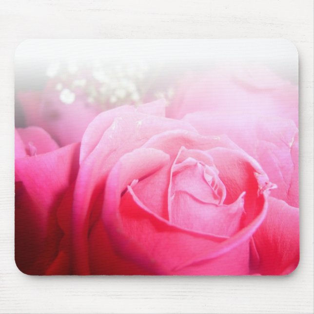 Alfombrilla De Ratón Mousepad color de rosa rosado (Frente)