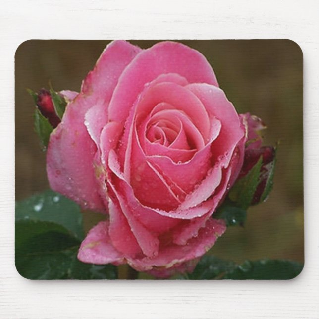 Alfombrilla De Ratón Mousepad color de rosa rosado (Frente)