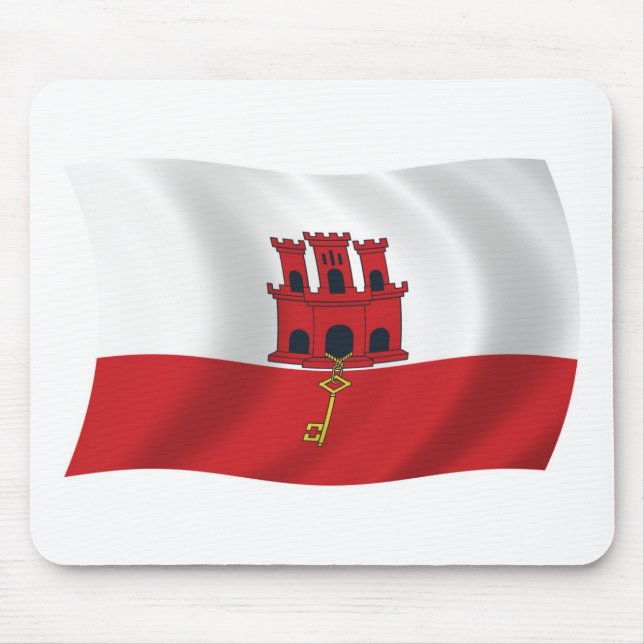 Alfombrilla De Ratón Mousepad con bandera de Gibraltar (Frente)
