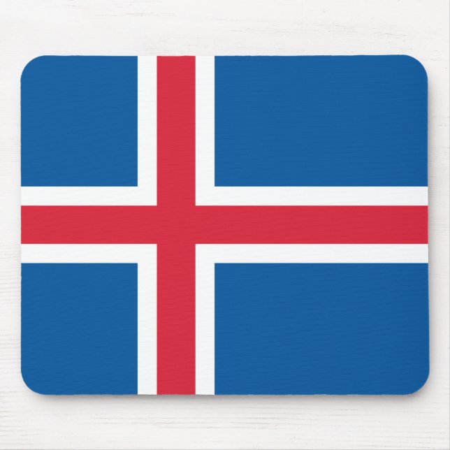 Alfombrilla De Ratón Mousepad con bandera de Islandia (Frente)