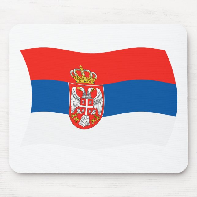 Alfombrilla De Ratón Mousepad con bandera de Serbia (Frente)