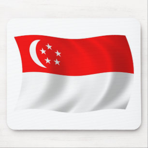 Alfombrilla De Ratón Mousepad con bandera de Singapur