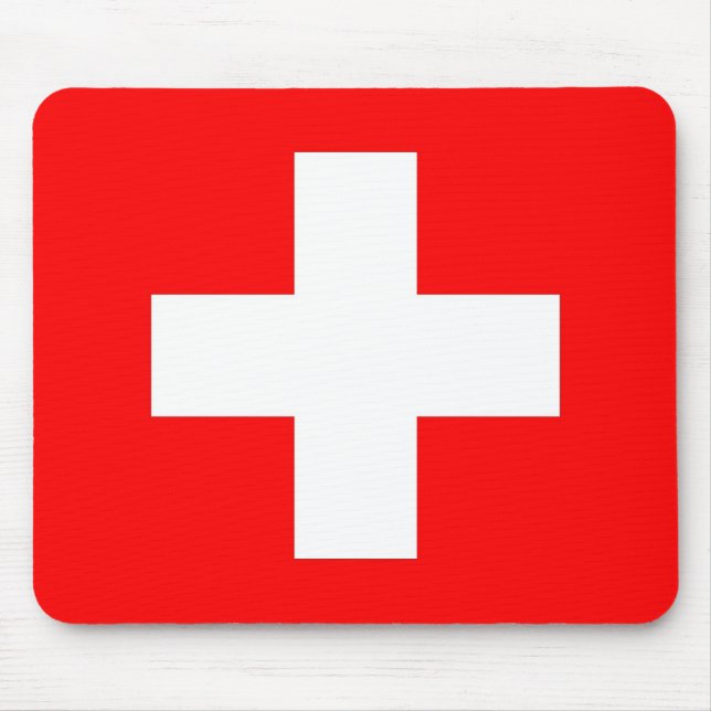Alfombrilla De Ratón Mousepad con bandera de Suiza (Frente)