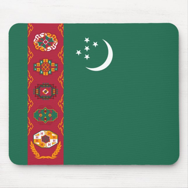 Alfombrilla De Ratón Mousepad con bandera de Turkmenistán (Frente)