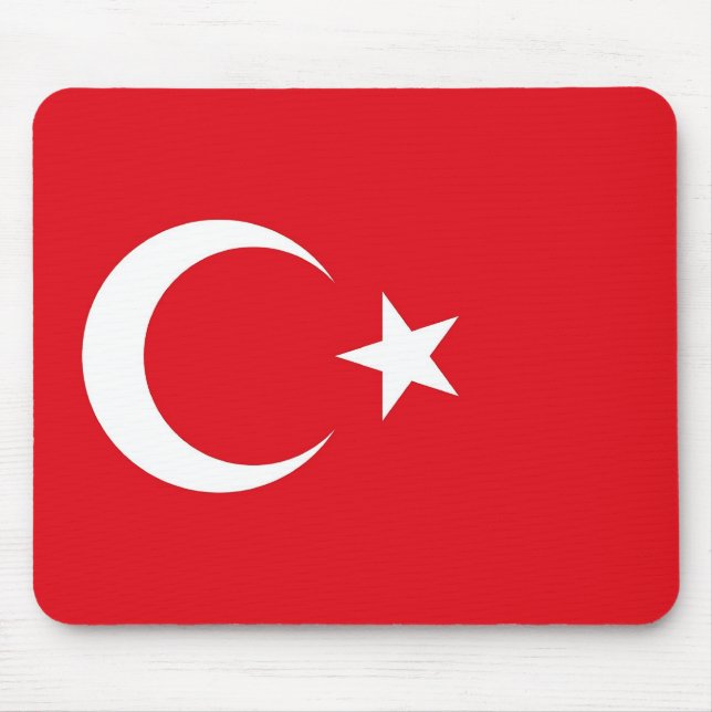 Alfombrilla De Ratón Mousepad con bandera de Turquía (Frente)