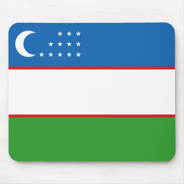 Alfombrilla De Ratón Mousepad con bandera de Uzbekistán (Frente)