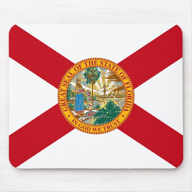 Alfombrilla De Ratón Mousepad con bandera del estado de Florida - Estad (Frente)