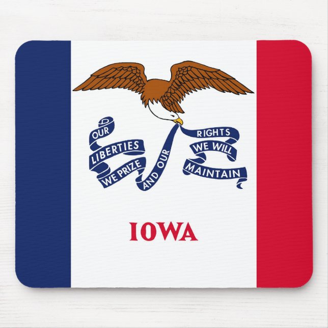 Alfombrilla De Ratón Mousepad con bandera del estado de Iowa - Estados  (Frente)
