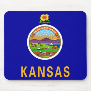 Alfombrilla De Ratón Mousepad con bandera del estado de Kansas - Estado