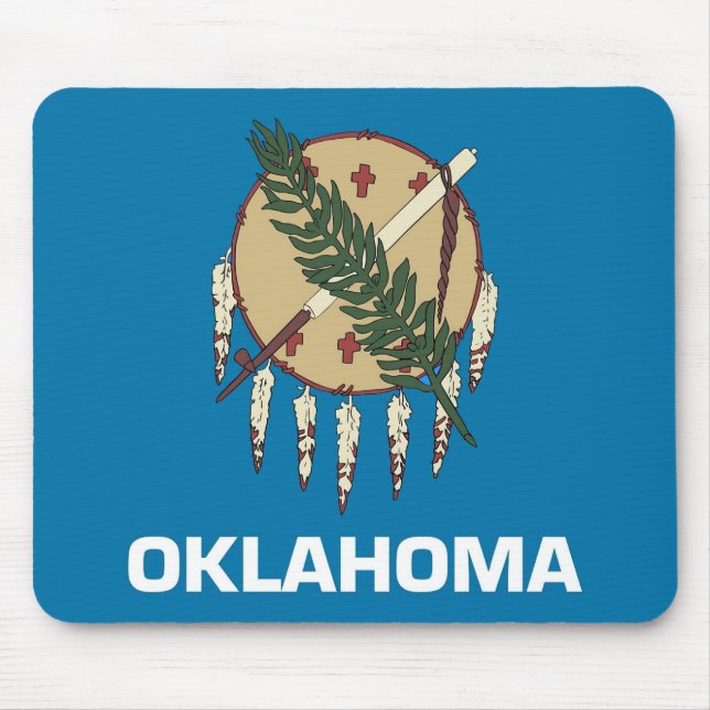 Alfombrilla De Ratón Mousepad con bandera del estado de Oklahoma - Esta (Frente)