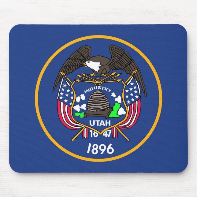 Alfombrilla De Ratón Mousepad con bandera del estado de Utah - Estados  (Frente)