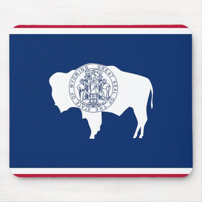 Alfombrilla De Ratón Mousepad con bandera del estado de Wyoming - Estad (Frente)