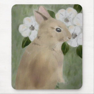 Alfombrilla De Ratón Mousepad con el conejito y las flores del bebé