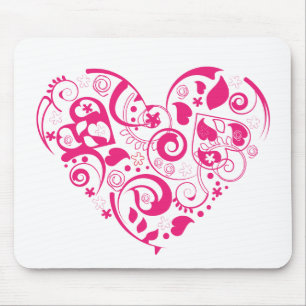 Alfombrilla De Ratón Mousepad con el corazón decorativo rojo