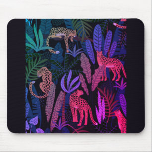 Alfombrilla De Ratón Mousepad con guepardos coloridos en la selva