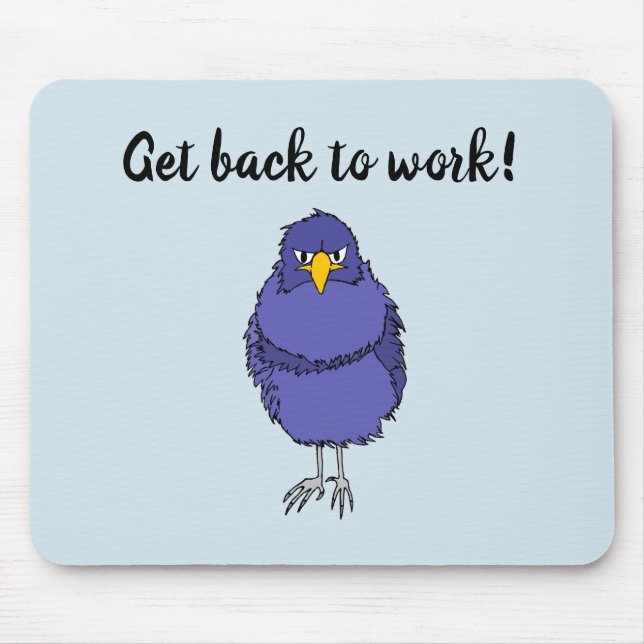 Alfombrilla De Ratón Mousepad con la imagen del pájaro no tan feliz (Frente)