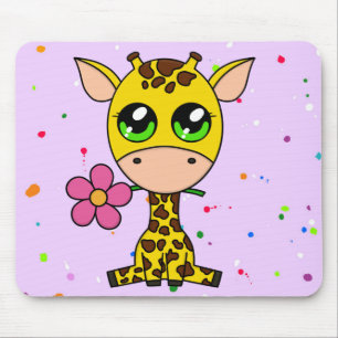 Alfombrilla De Ratón Mousepad con la temática de la "jirafa" colorida y