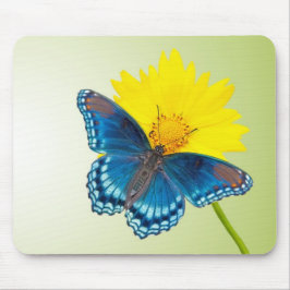 Alfombrilla De Ratón Mousepad con mariposa y flor