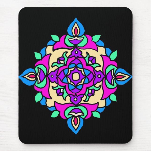 Alfombrilla De Ratón Mousepad con patrón de Rangoli (Frente)