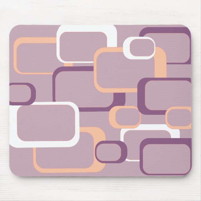 Alfombrilla De Ratón Mousepad cuadrado rosa y morado retro (Frente)