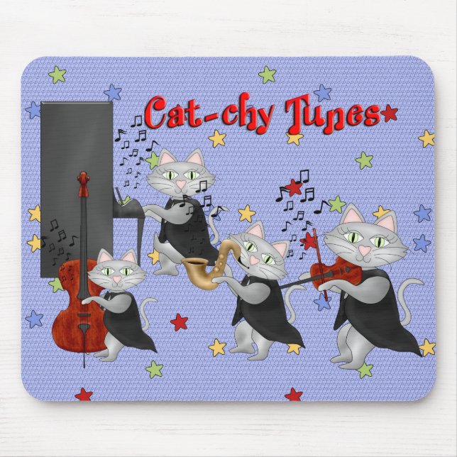 Alfombrilla De Ratón Mousepad Cute Cats Música Banda de gato musical (Frente)