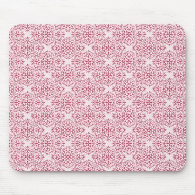 Alfombrilla De Ratón Mousepad Damask Sofisticado, Pink Baby (Frente)