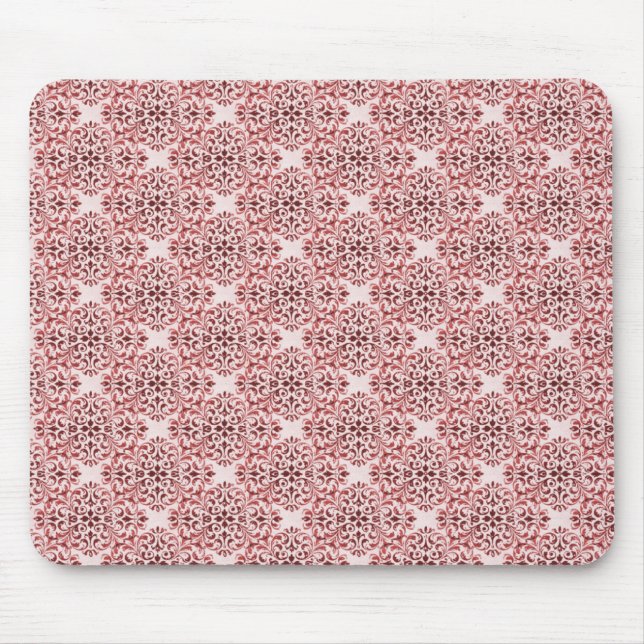 Alfombrilla De Ratón Mousepad Damask sofisticado, rojo (Frente)