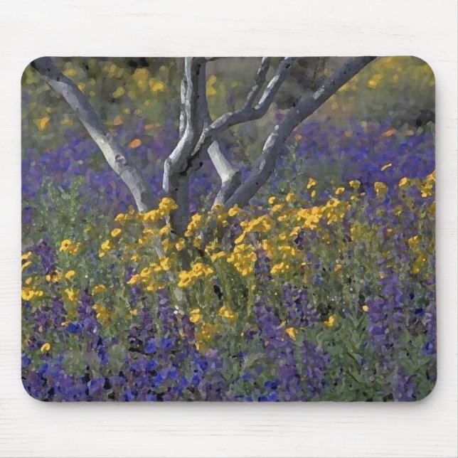 Alfombrilla De Ratón Mousepad de acuarela de California Lupine & Poppie (Frente)
