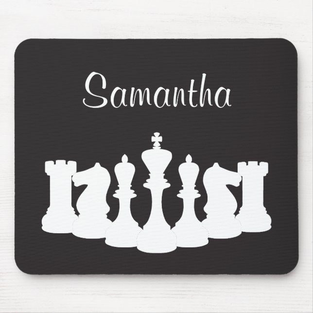 Alfombrilla De Ratón Mousepad de ajedrez blanco y negro personalizado (Frente)