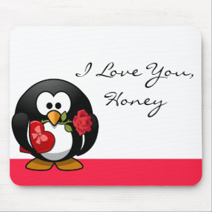 Alfombrilla De Ratón Mousepad de amor de Pingüino